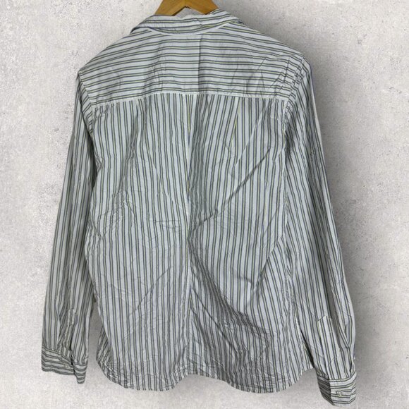 Frank & Eileen Size XL Button Down Barry Shirt Womens Blue White Striped Cotton - Picture 3 of 12